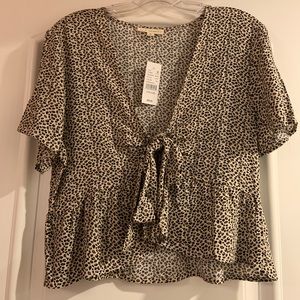 Pacsun Cheetah Print Tie Front Top